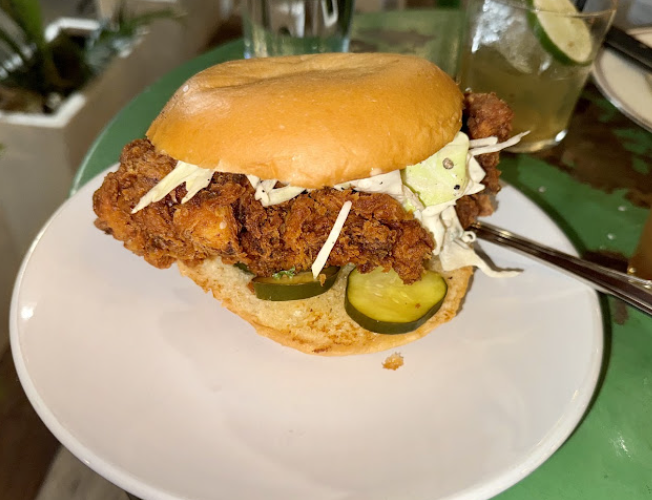 93' Til signature dishes Chicken SandwichFried CatfishDeviled Eggs